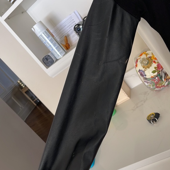 💕HP💕Generation Love Bobo Italian Faux Leather Sleeve Sweatshirt in black - Picture 6 of 14